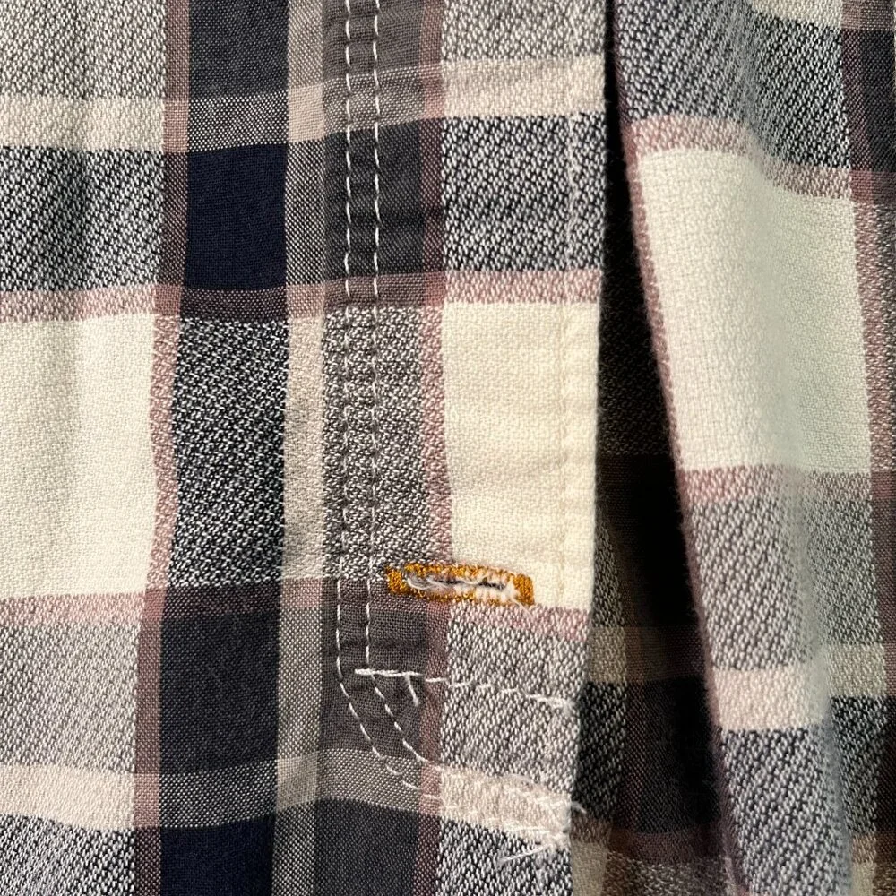 Carhartt Kids XL (18/20) Navy Grey Plaid Flannel Button Down Shirt🌿
